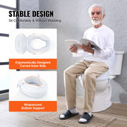 Raised Toilet Seat, 100 mm Height Raised, 136 kg Weight Capacity, Universal Toilet Seat Riser, Screw Rod V952-LBSDSJGMTZDW0KLIAV0