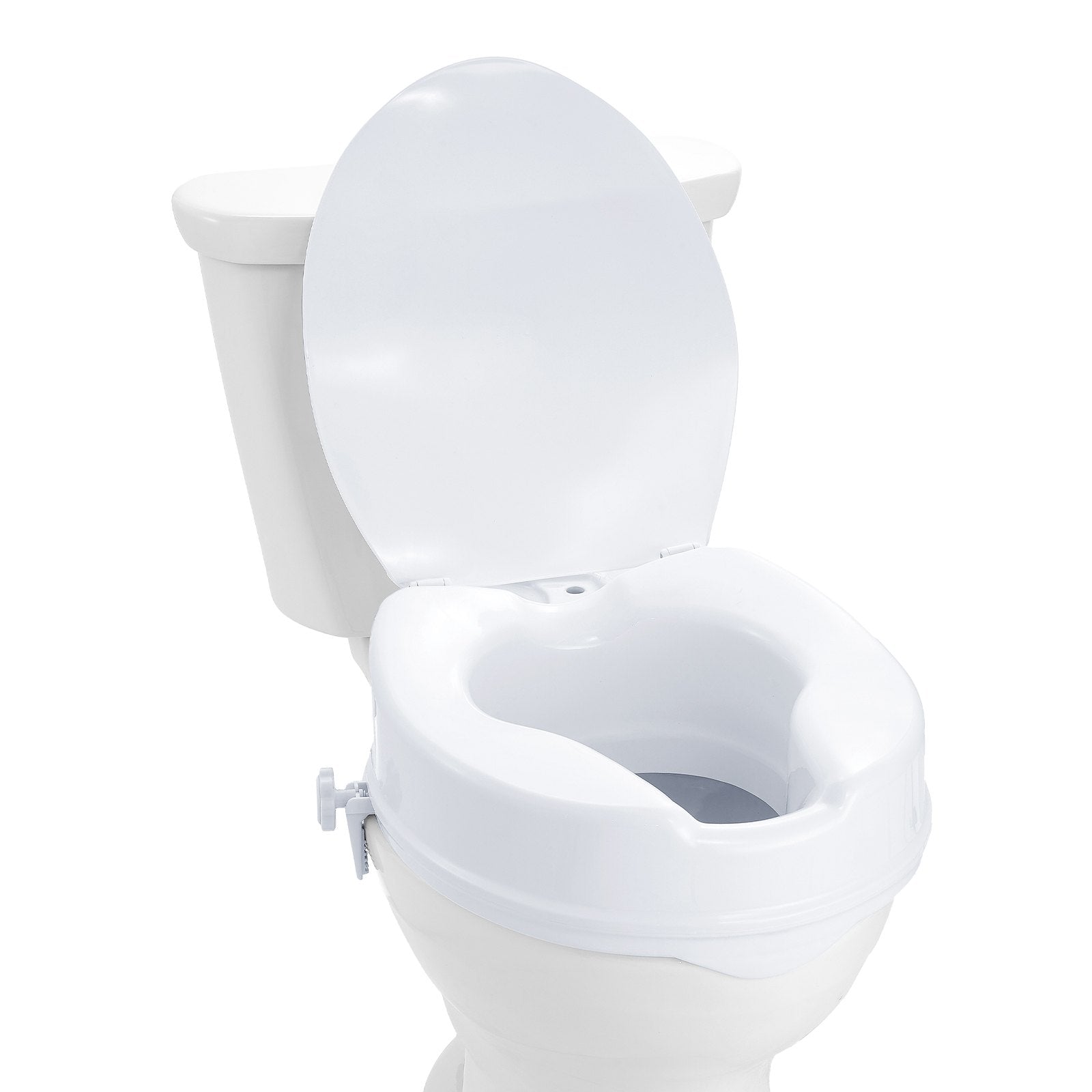 Raised Toilet Seat, 100 mm Height Raised, 136 kg Weight Capacity, Universal Toilet Seat Riser, Screw Rod V952-LBSDSJGMTZDW0KLIAV0