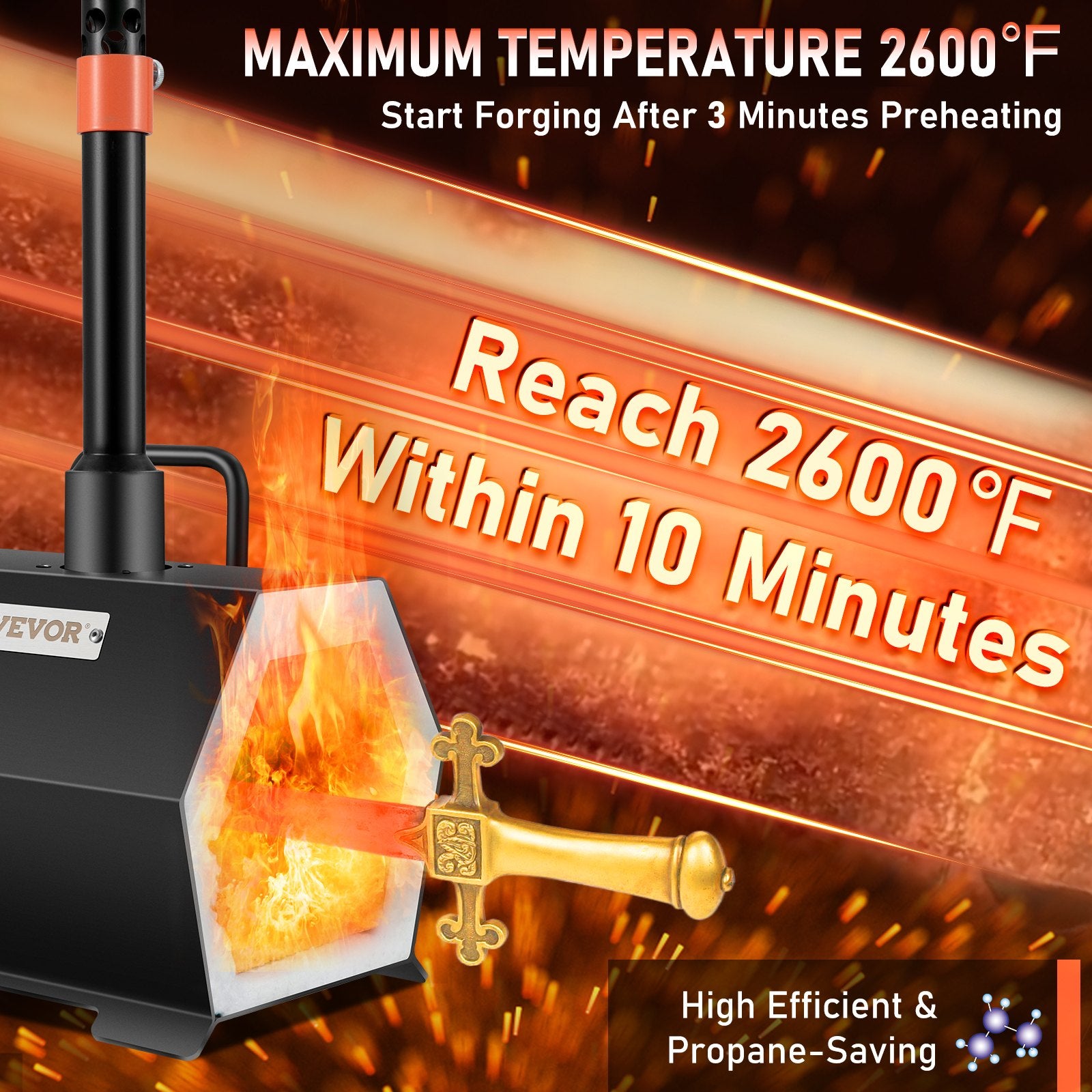 Propane Forge Portable, Single Burner Tool and Knife Making, Large Capacity Blacksmith Farrier Forges, Mini V952-LBXDZLGMAXB1038DKV0