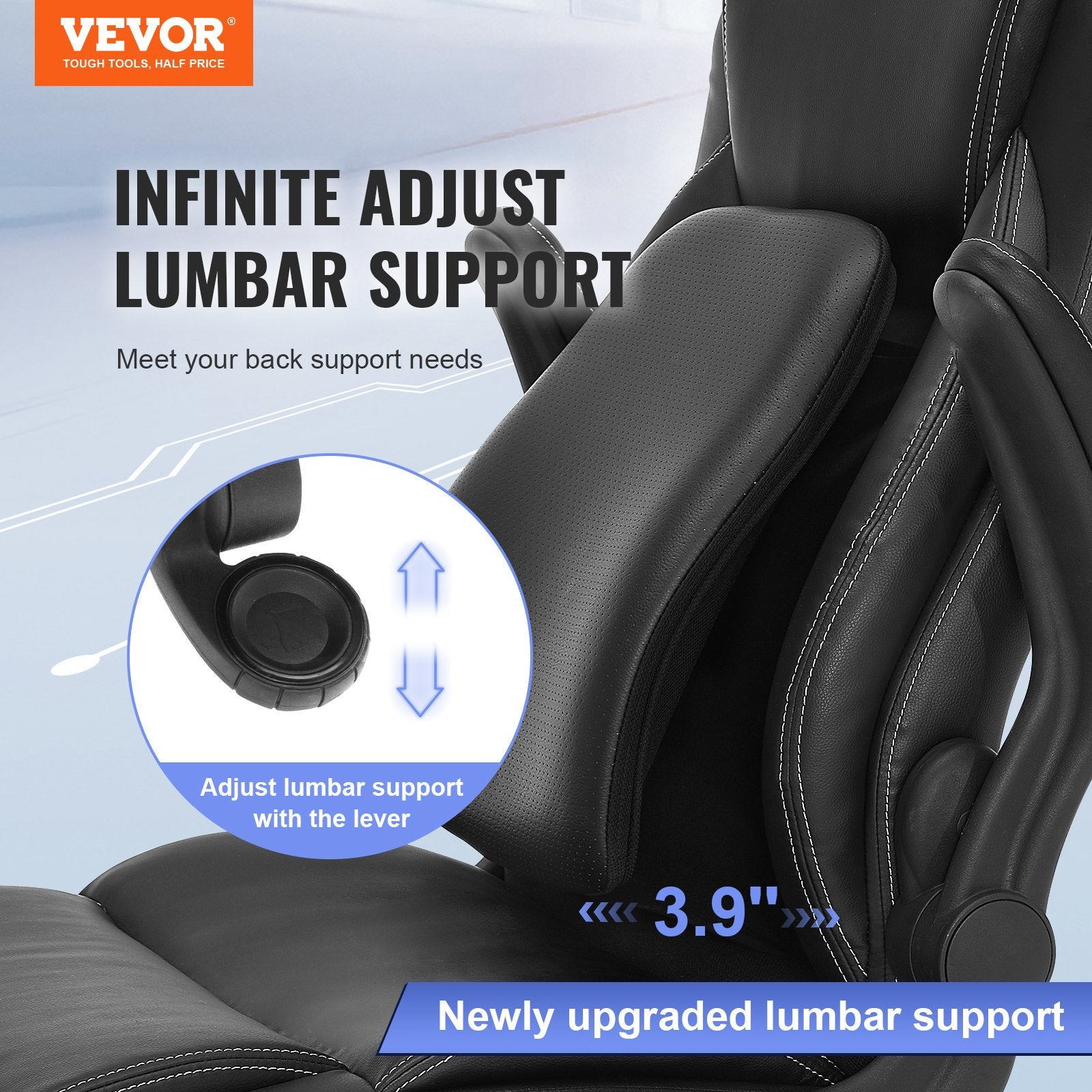 Executive Office Chair with Cutting-edge Adjustable Lumbar Support, High Back PU Leather Office Chair V952-LBYCGKPGKDJYA4GY1V0