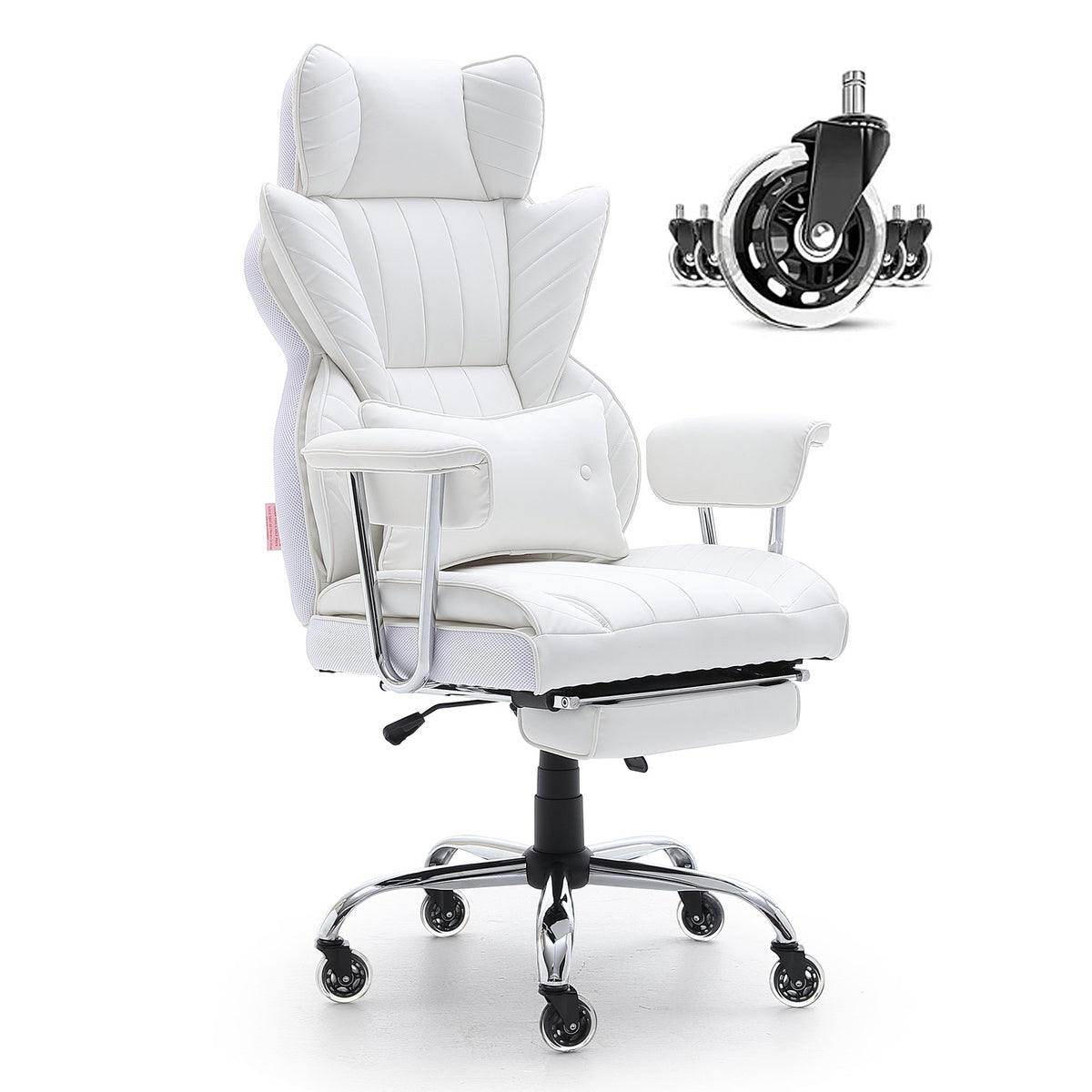 Reclining Office Chair with Footrest, Heavy Duty PU Leather Wide Office Chair, Big and Tall Executive Office V952-LBYZXKPGDJT0U1Z5NV0