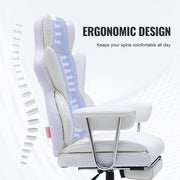 Reclining Office Chair with Footrest, Heavy Duty PU Leather Wide Office Chair, Big and Tall Executive Office V952-LBYZXKPGDJT0U1Z5NV0