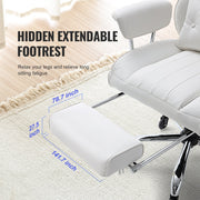 Reclining Office Chair with Footrest, Heavy Duty PU Leather Wide Office Chair, Big and Tall Executive Office V952-LBYZXKPGDJT0U1Z5NV0