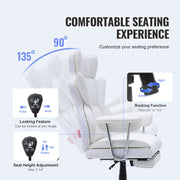 Reclining Office Chair with Footrest, Heavy Duty PU Leather Wide Office Chair, Big and Tall Executive Office V952-LBYZXKPGDJT0U1Z5NV0