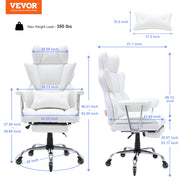 Reclining Office Chair with Footrest, Heavy Duty PU Leather Wide Office Chair, Big and Tall Executive Office V952-LBYZXKPGDJT0U1Z5NV0