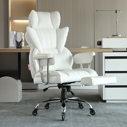Reclining Office Chair with Footrest, Heavy Duty PU Leather Wide Office Chair, Big and Tall Executive Office V952-LBYZXKPGDJT0U1Z5NV0
