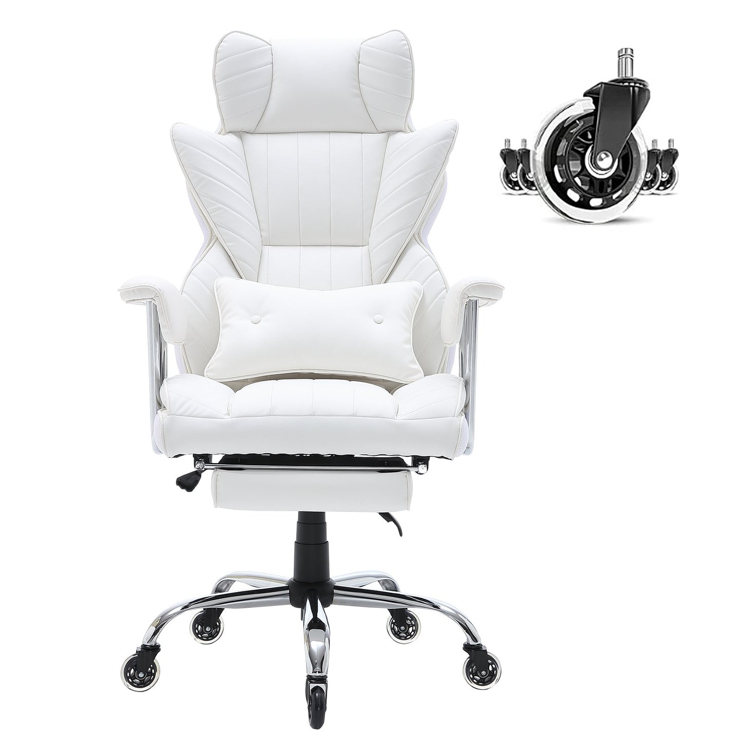 Reclining Office Chair with Footrest, Heavy Duty PU Leather Wide Office Chair, Big and Tall Executive Office V952-LBYZXKPGDJT0U1Z5NV0