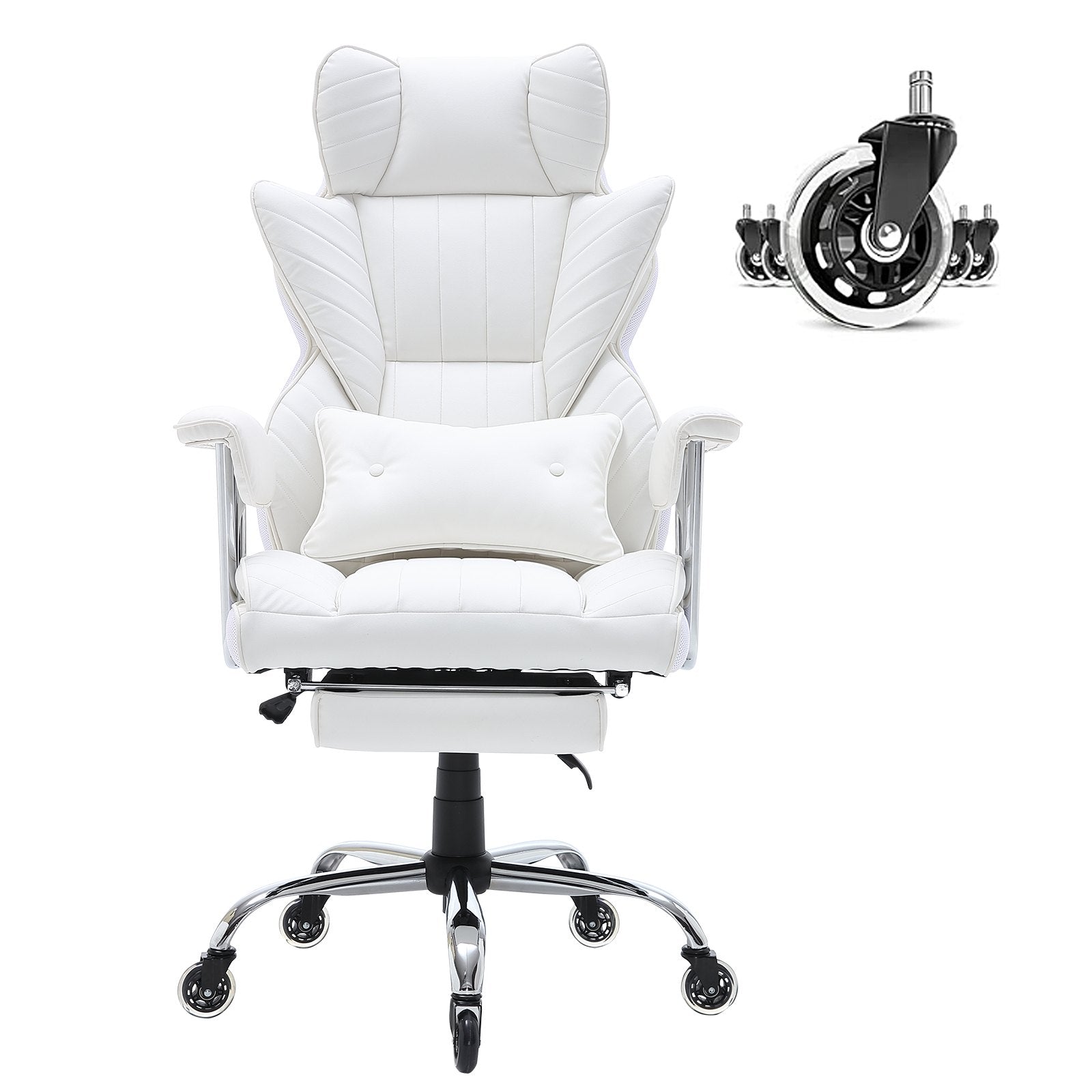 Reclining Office Chair with Footrest, Heavy Duty PU Leather Wide Office Chair, Big and Tall Executive Office V952-LBYZXKPGDJT0U1Z5NV0