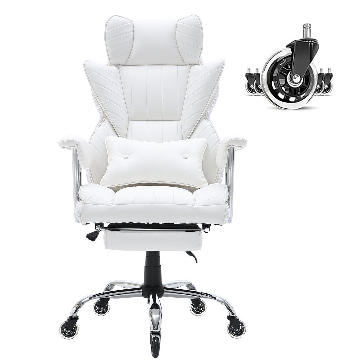 Reclining Office Chair with Footrest, Heavy Duty PU Leather Wide Office Chair, Big and Tall Executive Office V952-LBYZXKPGDJT0U1Z5NV0