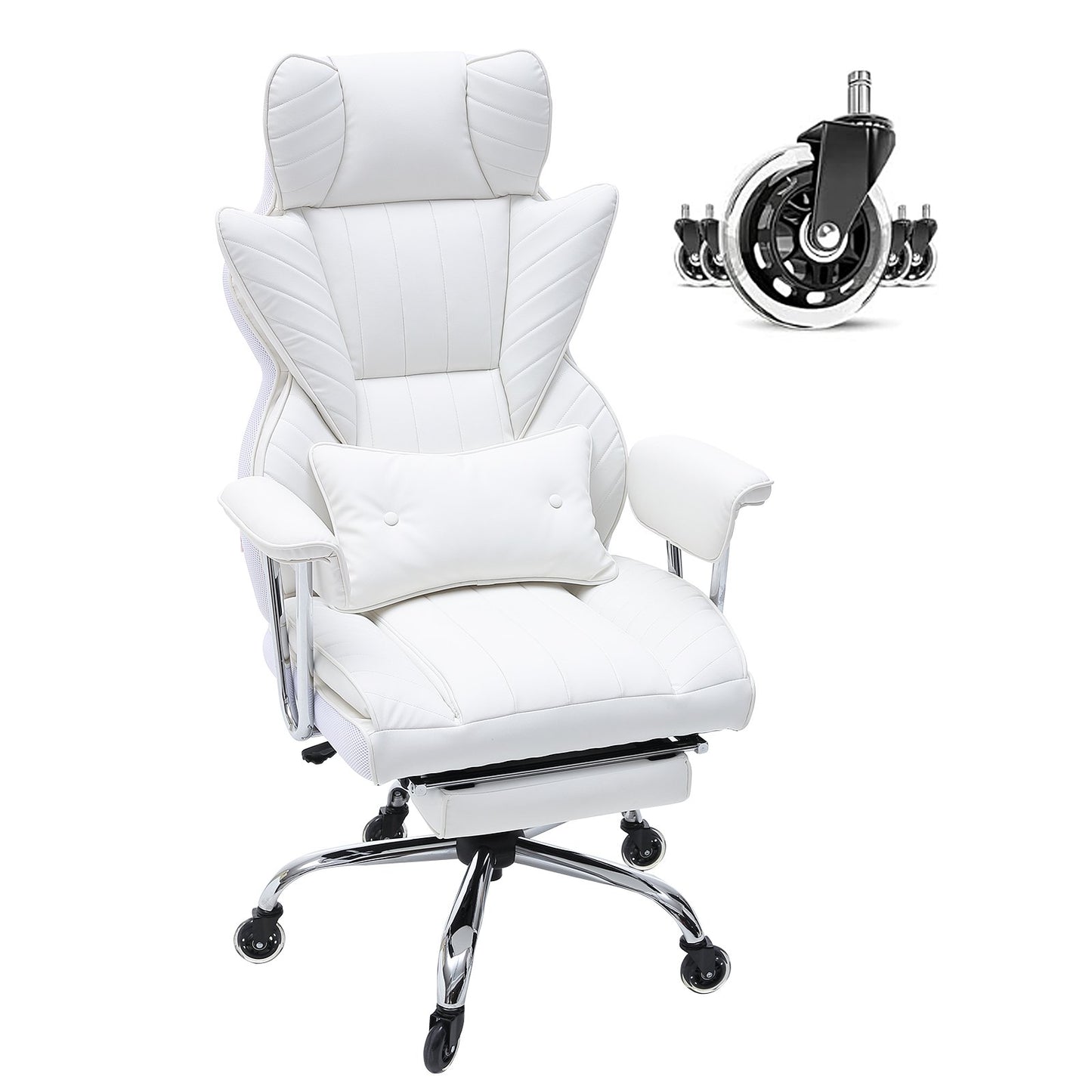 Reclining Office Chair with Footrest, Heavy Duty PU Leather Wide Office Chair, Big and Tall Executive Office V952-LBYZXKPGDJT0U1Z5NV0