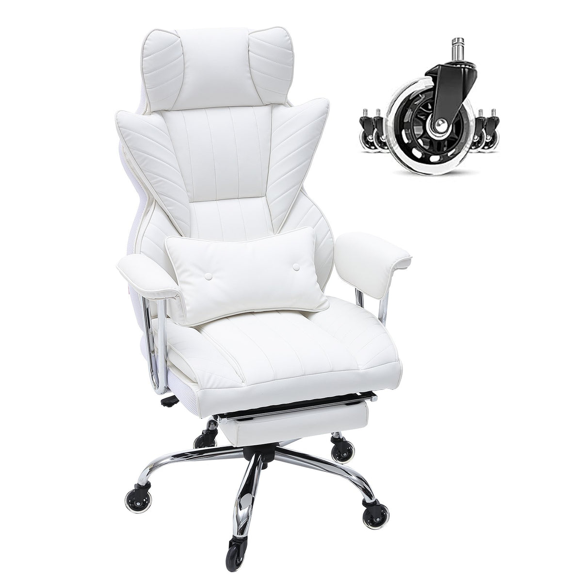 Reclining Office Chair with Footrest, Heavy Duty PU Leather Wide Office Chair, Big and Tall Executive Office V952-LBYZXKPGDJT0U1Z5NV0