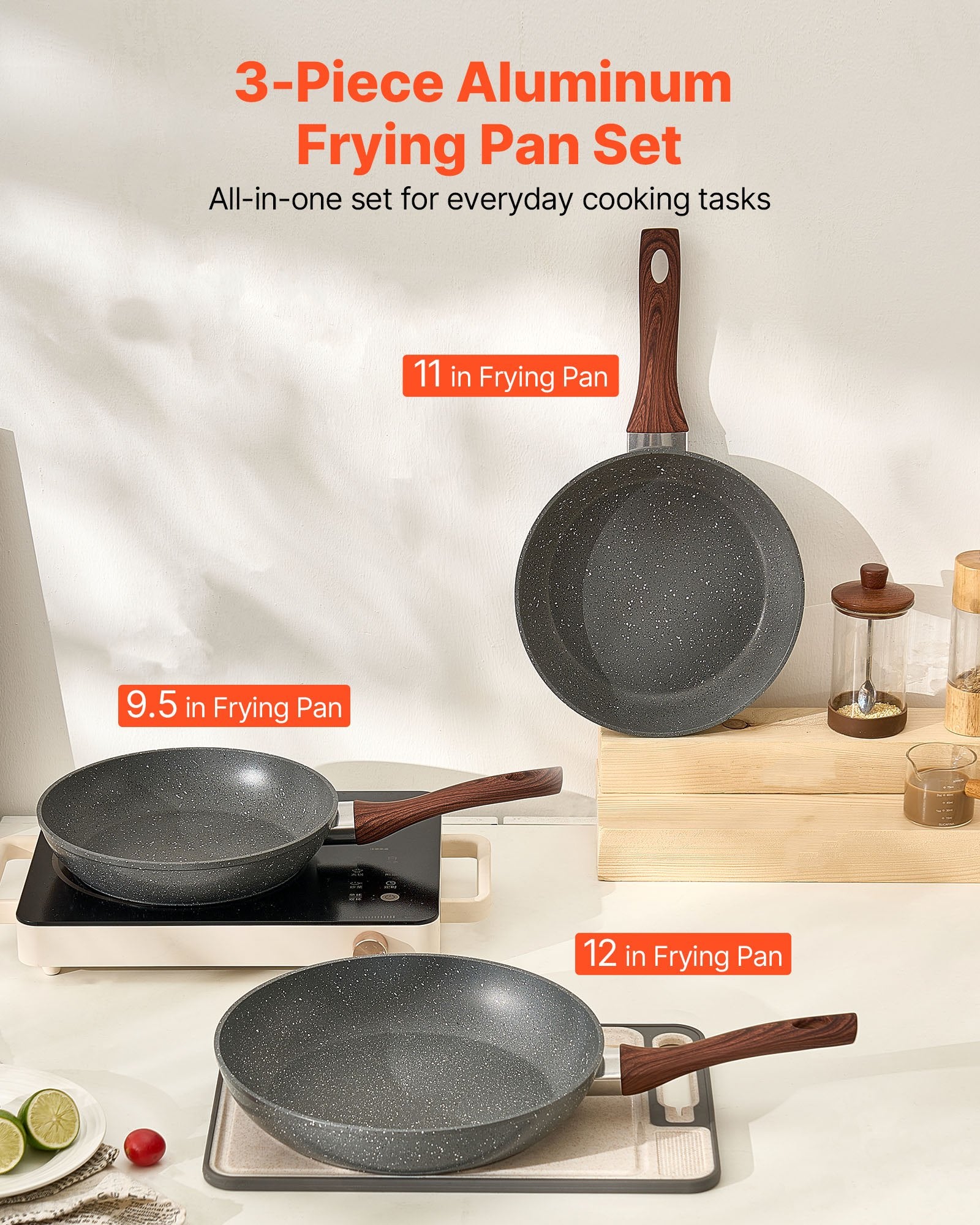 Frying Pan Skillet, Aluminum Egg Fry Pans, 3 Piece Set (250, 280, 325 mm), Nonsitck Heavy-Duty Skillets with V952-LCGSJTMFSTC9SVAUG001V0