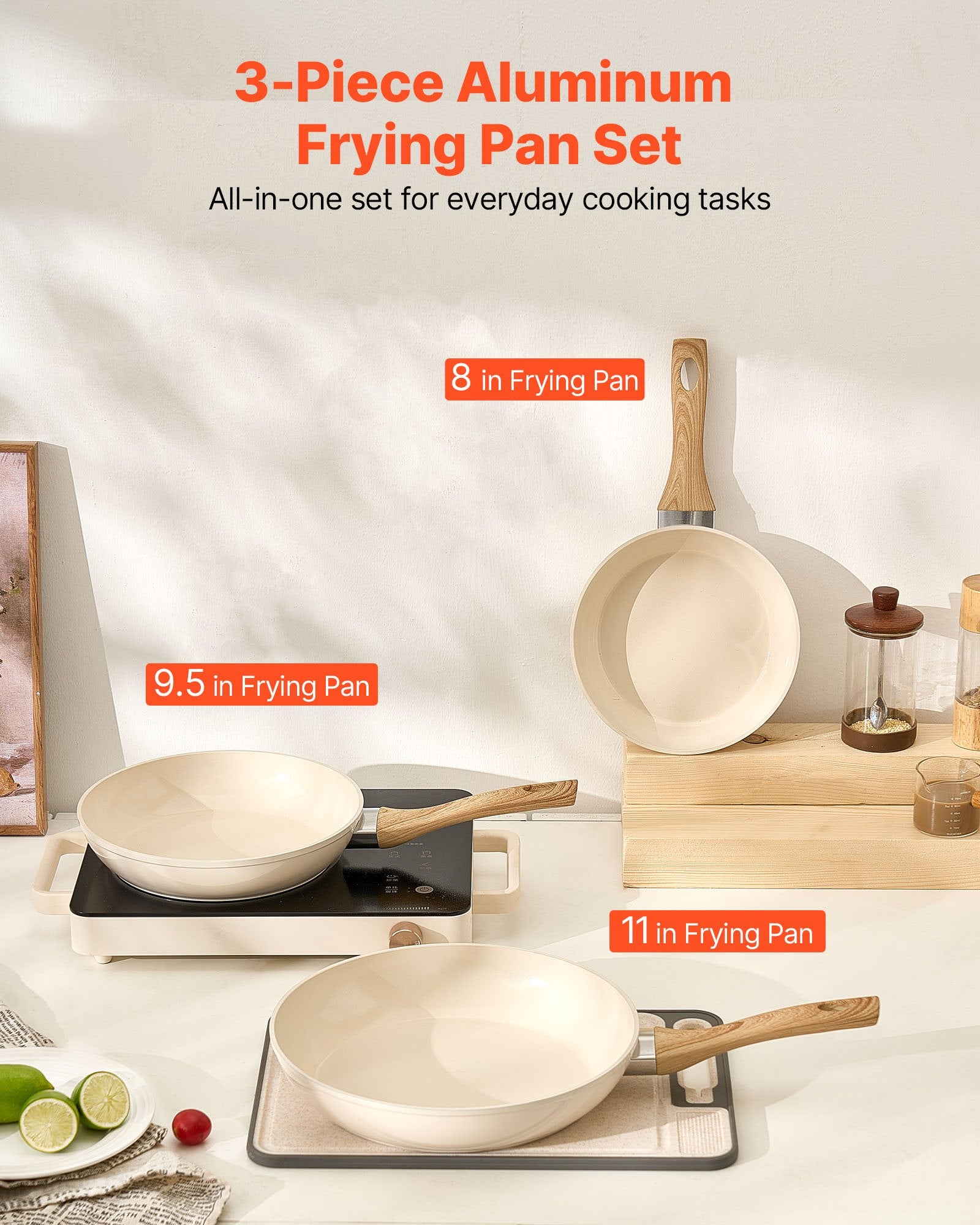 Frying Pan Skillet, Aluminum Egg Fry Pans, 3 Pcs (200, 240, 280 mm), Nonsitck Ceramic Heavy-Duty Skillets V952-LCGSJTTCTC89NDS2C001V0