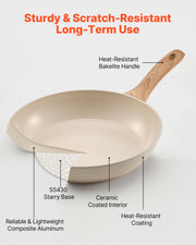 Frying Pan Skillet, Aluminum Egg Fry Pans, 3 Pcs (200, 240, 280 mm), Nonsitck Ceramic Heavy-Duty Skillets V952-LCGSJTTCTC89NDS2C001V0