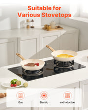 Frying Pan Skillet, Aluminum Egg Fry Pans, 3 Pcs (200, 240, 280 mm), Nonsitck Ceramic Heavy-Duty Skillets V952-LCGSJTTCTC89NDS2C001V0