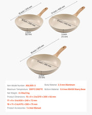 Frying Pan Skillet, Aluminum Egg Fry Pans, 3 Pcs (200, 240, 280 mm), Nonsitck Ceramic Heavy-Duty Skillets V952-LCGSJTTCTC89NDS2C001V0