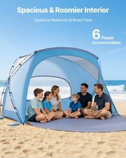 Beach Tent Sun Shelter for 6 Person, UPF 50+ Protection, Portable Sun Shade Canopy with Carrying Bag & Sand V952-LCJCHTZPLCJCLXOXD001V0