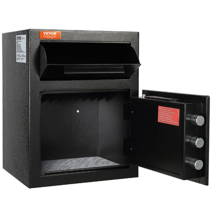 1.7 Cub Depository Safe, Deposit Safe with Drop Slot, Electronic Code Lock and 2 Emergency Keys, 17.71'' x V952-LCSBXX17L000GVVNCV0