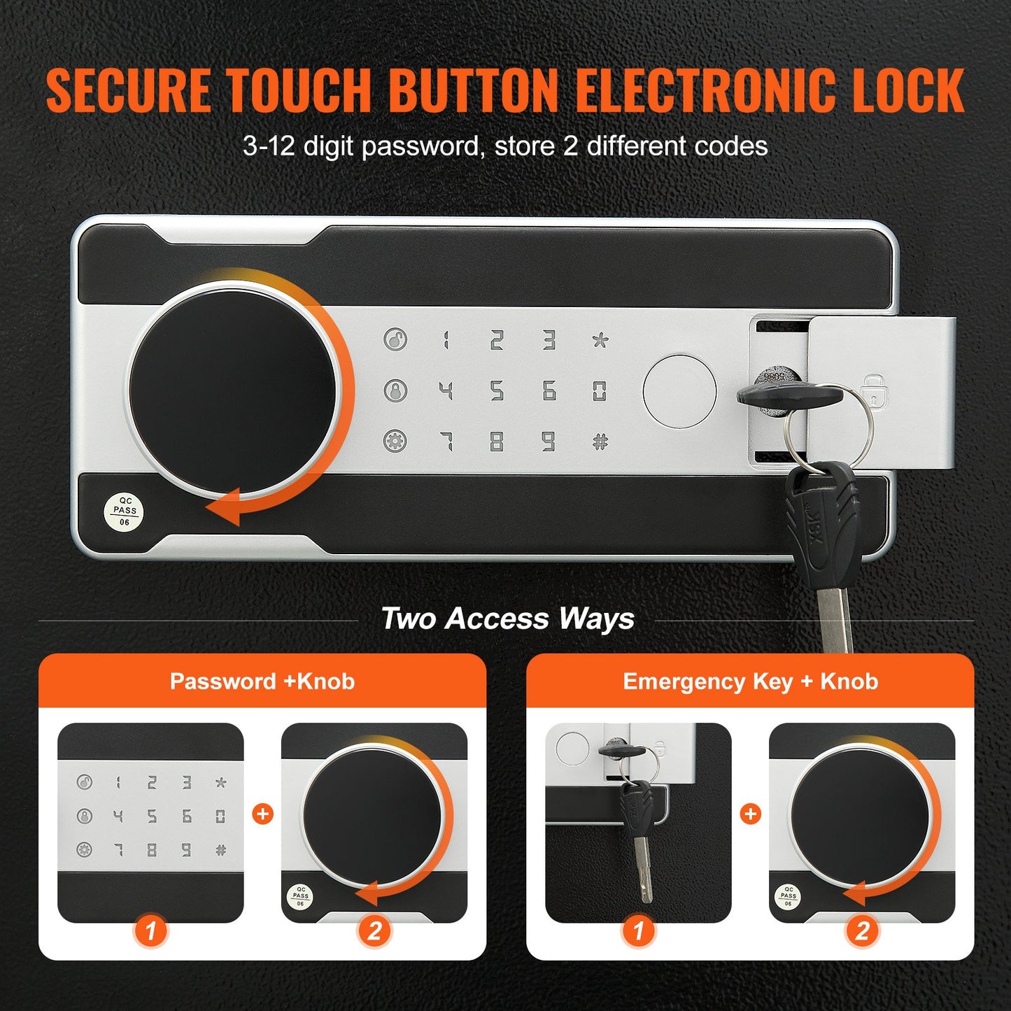 1.7 Cub Depository Safe, Deposit Safe with Drop Slot, Electronic Code Lock and 2 Emergency Keys, 17.71'' x V952-LCSBXX17L000GVVNCV0