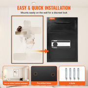 2.5 Cub Depository Safe, Deposit Safe with Drop Slot, Electronic Code Lock and 2 Emergency Keys, 20.27'' x V952-LCSBXX25L000IZ30IV0