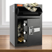 2.5 Cub Depository Safe, Deposit Safe with Drop Slot, Electronic Code Lock and 2 Emergency Keys, 20.27'' x V952-LCSBXX25L000IZ30IV0