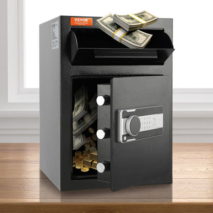 2.5 Cub Depository Safe, Deposit Safe with Drop Slot, Electronic Code Lock and 2 Emergency Keys, 20.27'' x V952-LCSBXX25L000IZ30IV0