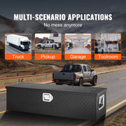 Heavy Duty Aluminum Truck Bed Tool Box, Diamond Plate Tool Box with Side Handle and Lock Keys, Storage Tool V952-LCZXG39X13X10BIVQV0