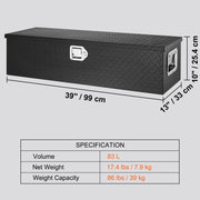 Heavy Duty Aluminum Truck Bed Tool Box, Diamond Plate Tool Box with Side Handle and Lock Keys, Storage Tool V952-LCZXG39X13X10BIVQV0