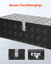 Heavy Duty Aluminum Truck Bed Tool Box, Stripes Plated Tool Box with Side Handle and Lock Keys, Storage V952-LCZXGJX301392MXYR002V0