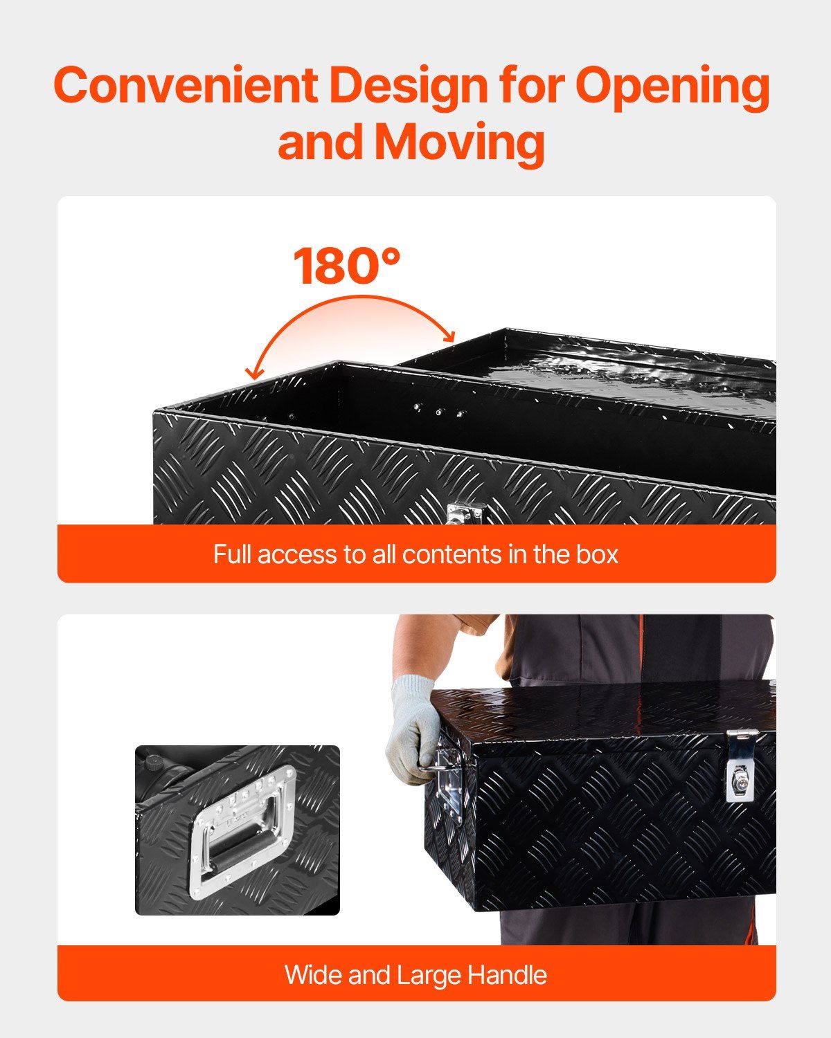 Heavy Duty Aluminum Truck Bed Tool Box, Stripes Plated Tool Box with Side Handle and Lock Keys, Storage V952-LCZXGJX301392MXYR002V0