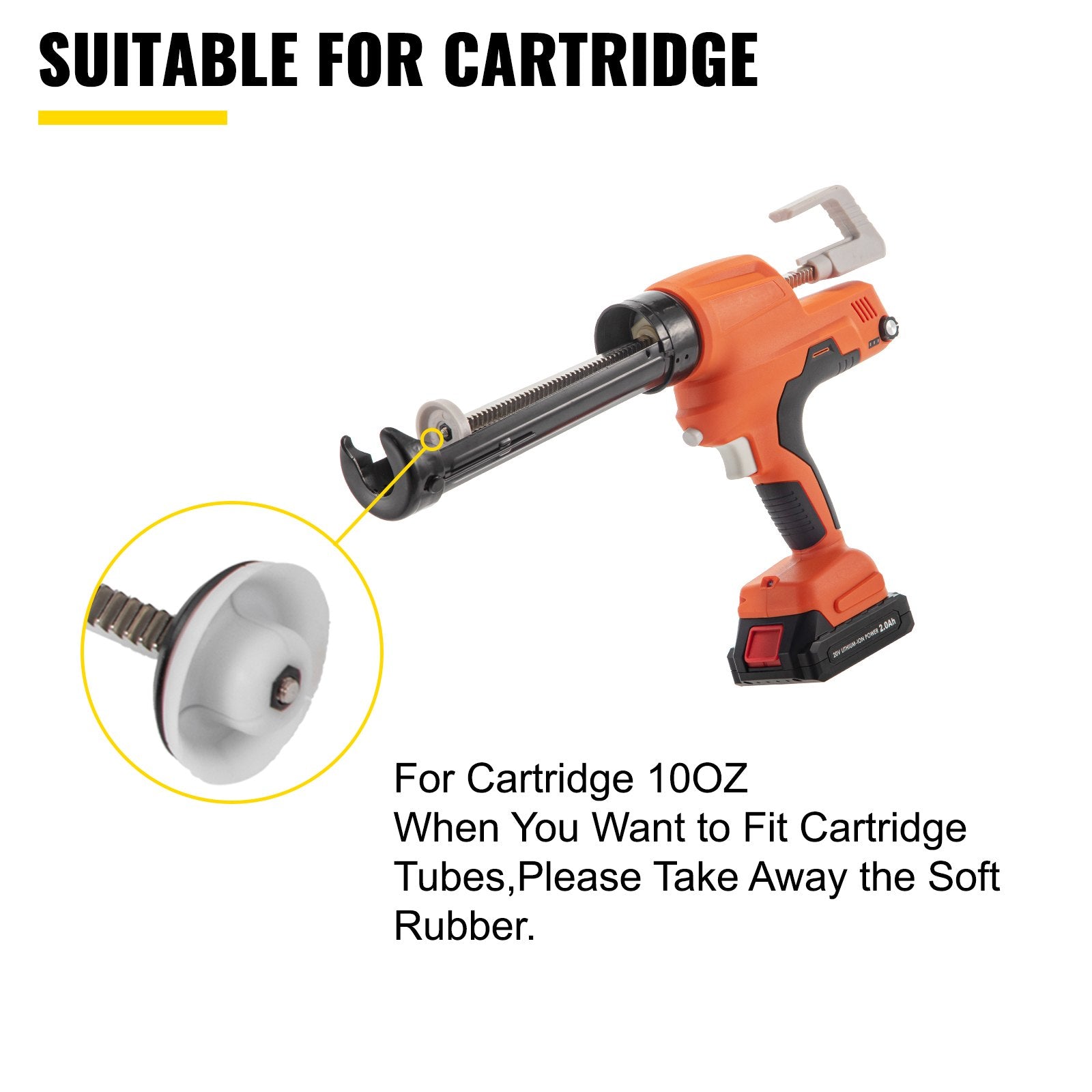 Sausage Caulking Gun Silicone Gun 20V Iron Caulking Gun 10 OZ/300 ML V952-LDACTGYJQ20VNWBUAV3