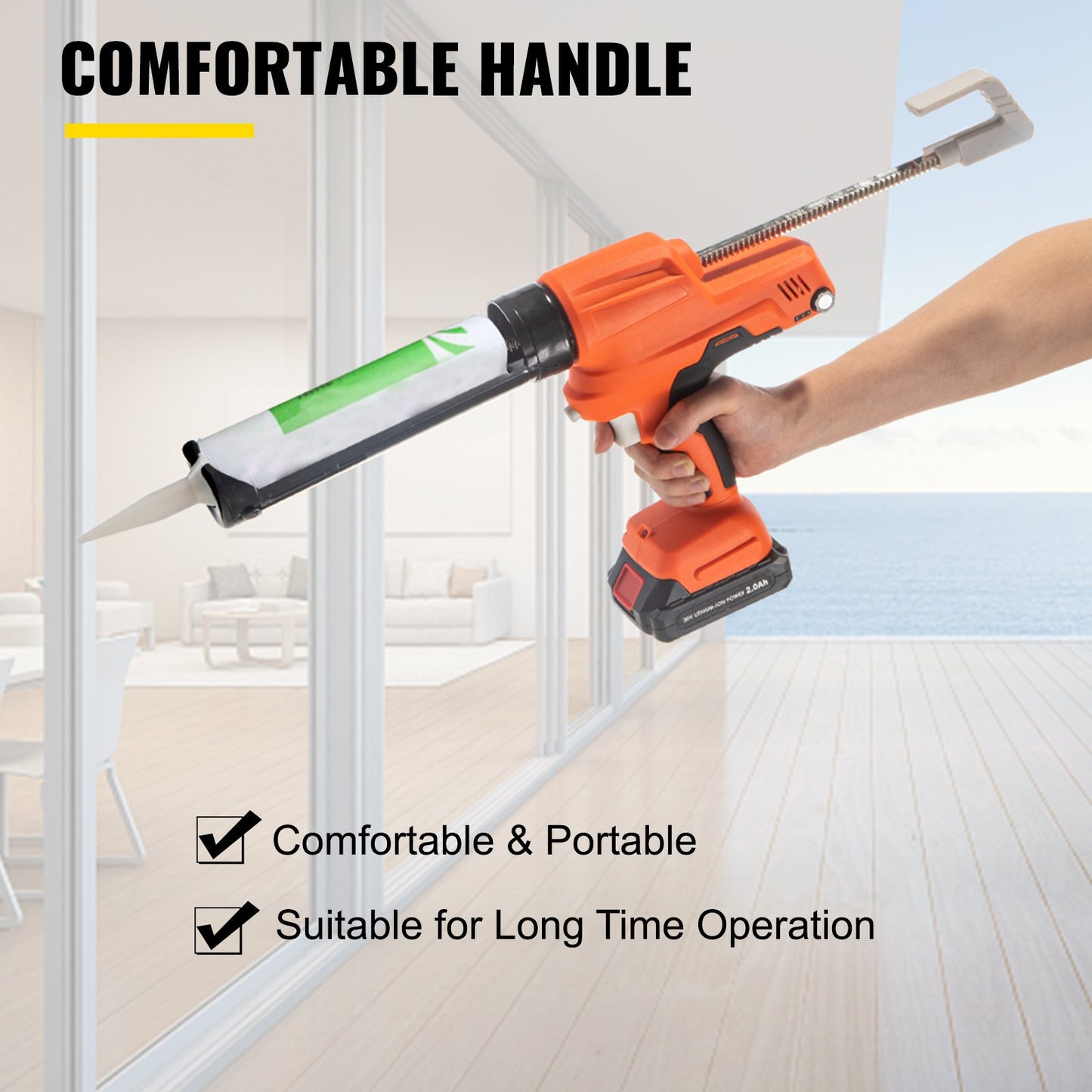Sausage Caulking Gun Silicone Gun 20V Iron Caulking Gun 10 OZ/300 ML V952-LDACTGYJQ20VNWBUAV3