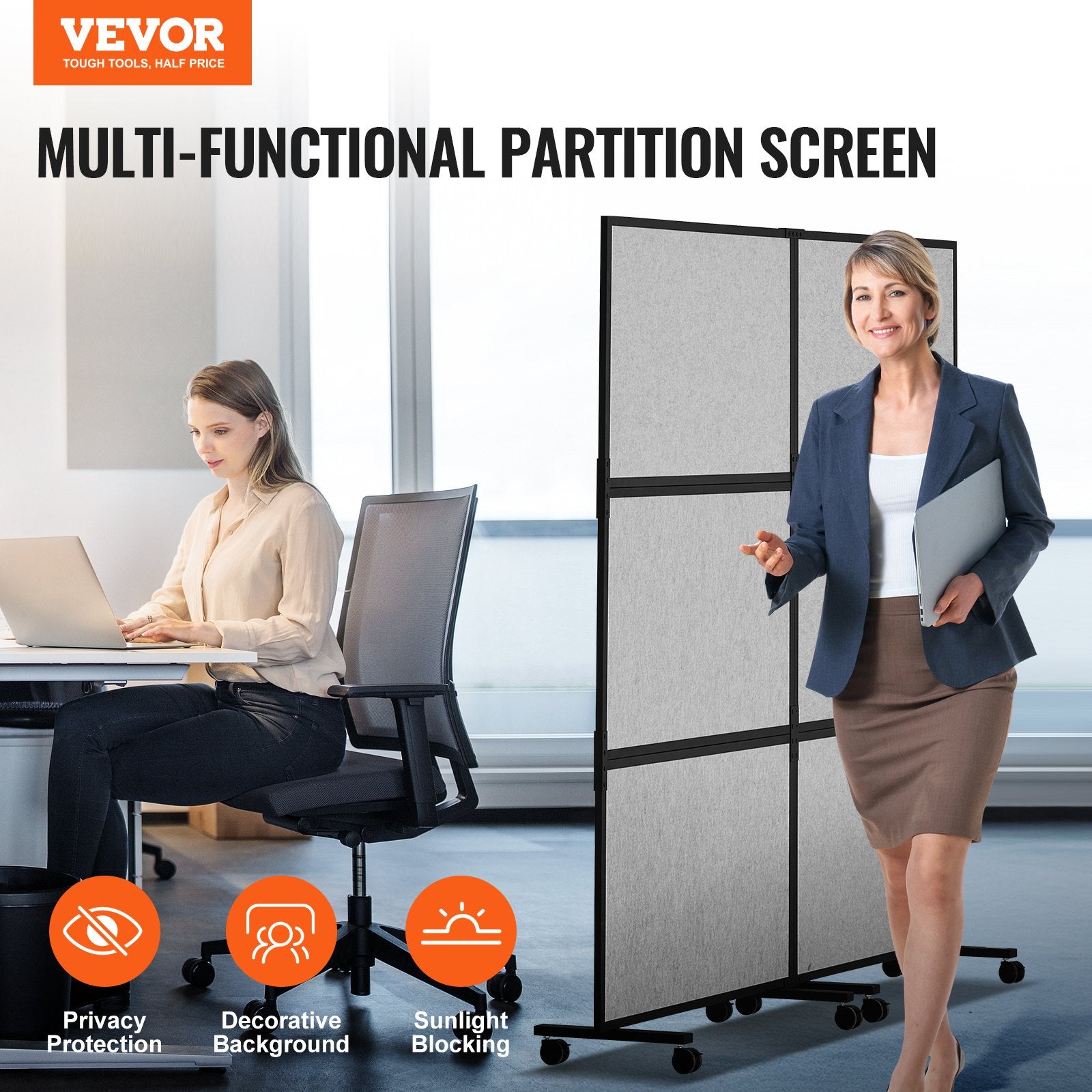 Acoustic Room Divider Partition Panel Privacy Screen 2 Pack Light Gray V952-LDSGYPF7266I63D57V0