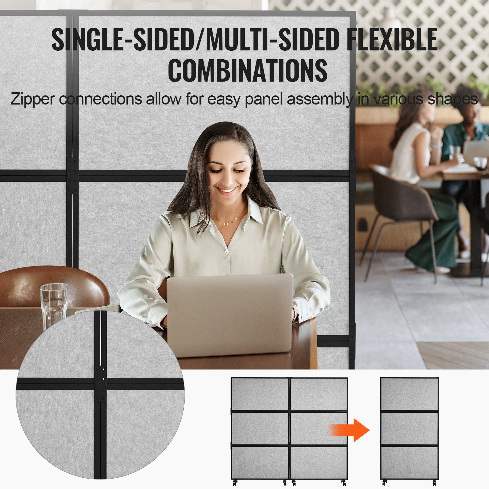 Acoustic Room Divider Partition Panel Privacy Screen 2 Pack Light Gray V952-LDSGYPF7266I63D57V0