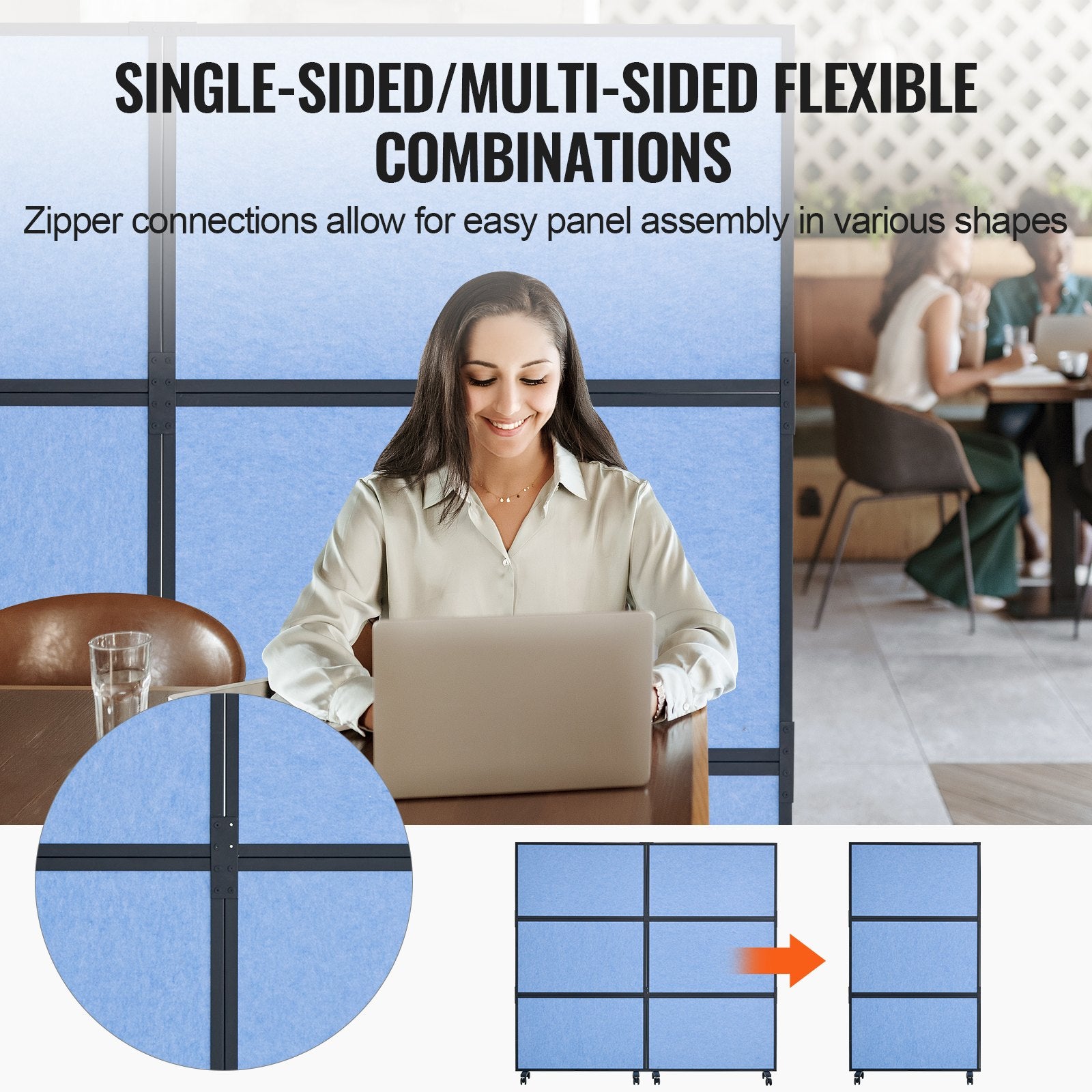Acoustic Room Divider Partition Panel Privacy Screen 2 Pack Indigo Blue V952-LDSGYPF7266IDIWPSV0
