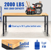 Adjustable Workbench, 1220 x 508 x 968 mm Garage Table with 719-968 mm Heights & 900 kg Load Capacity, with V952-LDSGZTSM4820V400PV3