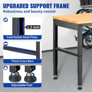 Adjustable Workbench, 1220 x 508 x 968 mm Garage Table with 719-968 mm Heights & 900 kg Load Capacity, with V952-LDSGZTSM4820V400PV3