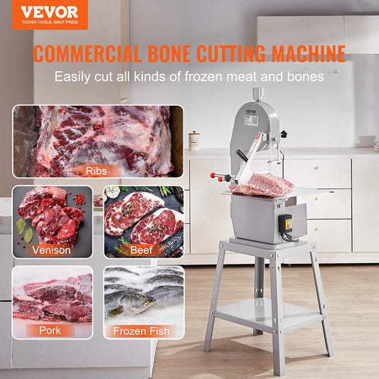 1500W Commercial Electric Meat Bandsaw Stainless Steel Bone Sawing Machine V952-LDSJRJ1500WLQHW2TV3
