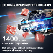 1800W Commercial Electric Meat Bandsaw Stainless Steel Bone Sawing Machine V952-LDSJRJ2200WLXQZ6AV3