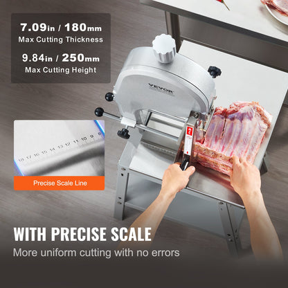 1800W Commercial Electric Meat Bandsaw Stainless Steel Bone Sawing Machine V952-LDSJRJ2200WLXQZ6AV3