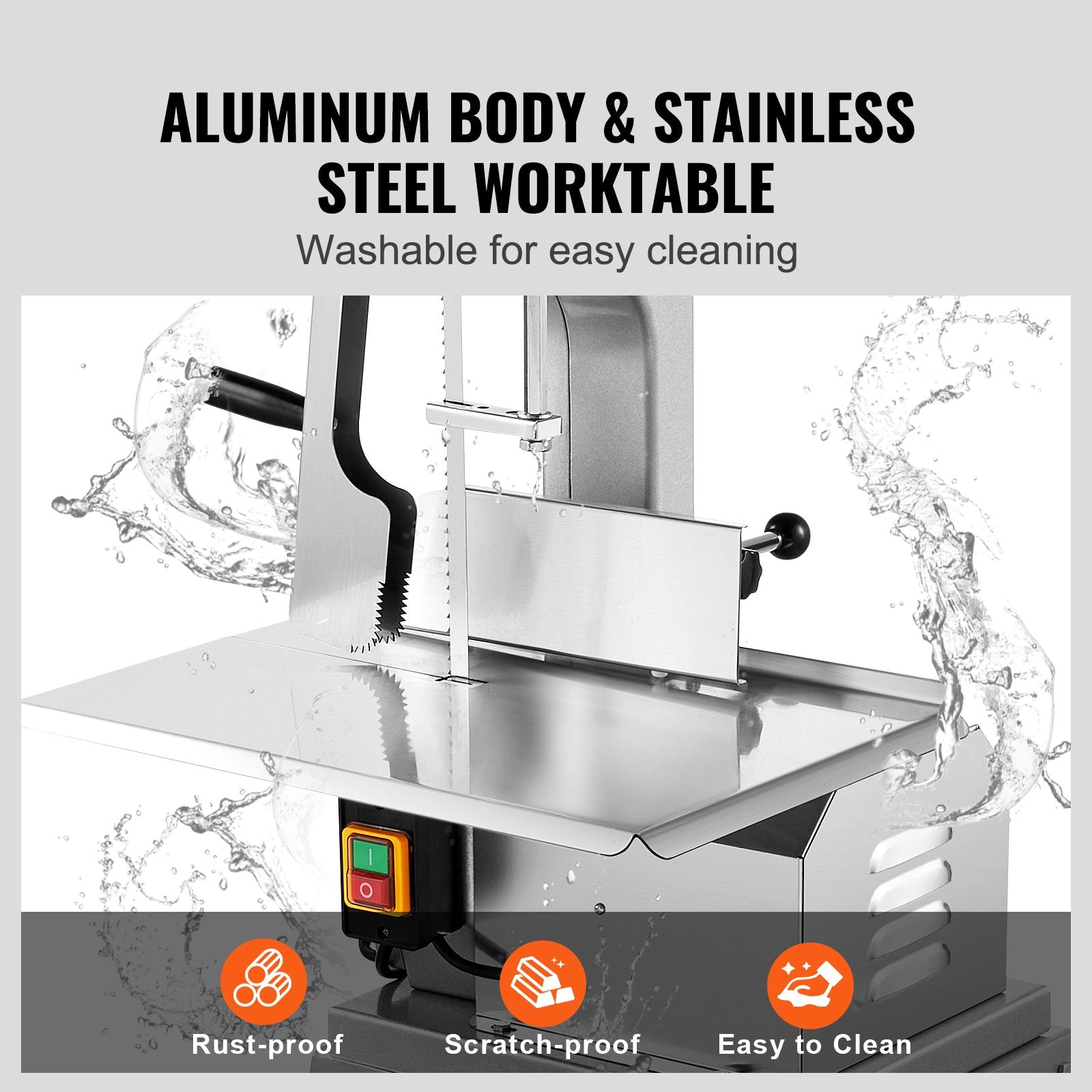 1800W Commercial Electric Meat Bandsaw Stainless Steel Bone Sawing Machine V952-LDSJRJ2200WLXQZ6AV3