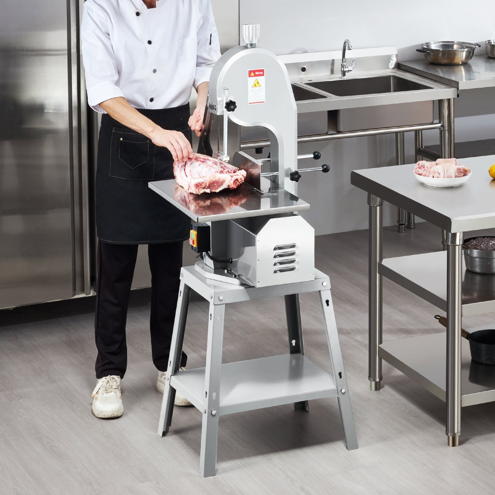 1800W Commercial Electric Meat Bandsaw Stainless Steel Bone Sawing Machine V952-LDSJRJ2200WLXQZ6AV3