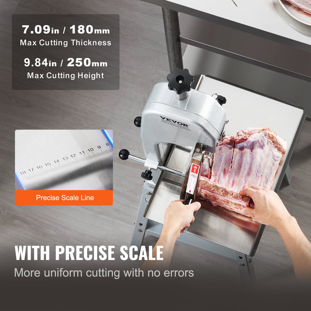 850W Commercial Electric Meat Bandsaw Stainless Steel Bone Sawing Machine V952-LDSJRJ850WL0LAGK4V3