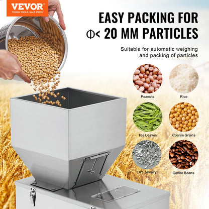 Particle Filling Machine, 10-1000g, Automatic Filler Machine with Foot Pedal, Stainless Steel Weighing V952-LDSKLFZJBZD15EGL0V3