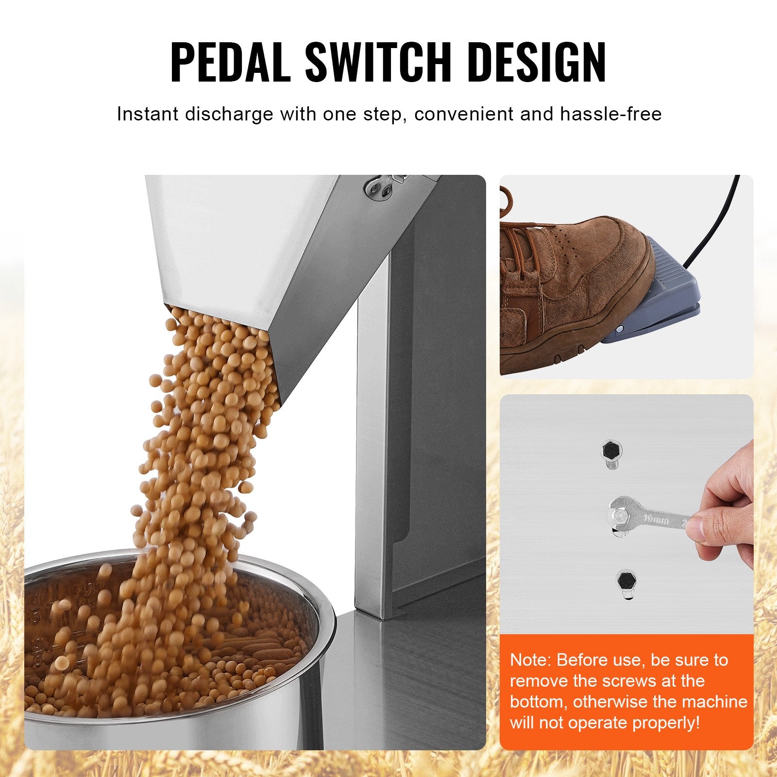Particle Filling Machine, 10-1000g, Automatic Filler Machine with Foot Pedal, Stainless Steel Weighing V952-LDSKLFZJBZD15EGL0V3