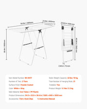 2-Tier Foldable Clothes Drying Rack with Sock Clips & 21 Drying Rods White V952-LDSLYJAX5059Q3FK5001V0