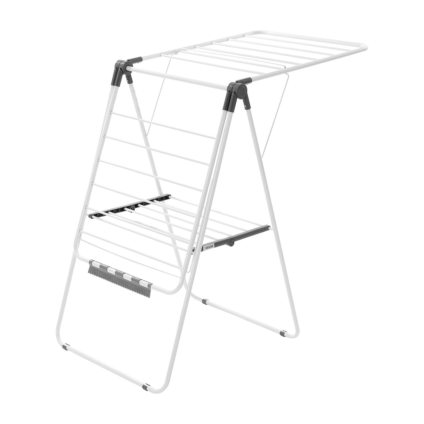 2-Tier Foldable Clothes Drying Rack with Sock Clips & 21 Drying Rods White V952-LDSLYJAX5059Q3FK5001V0