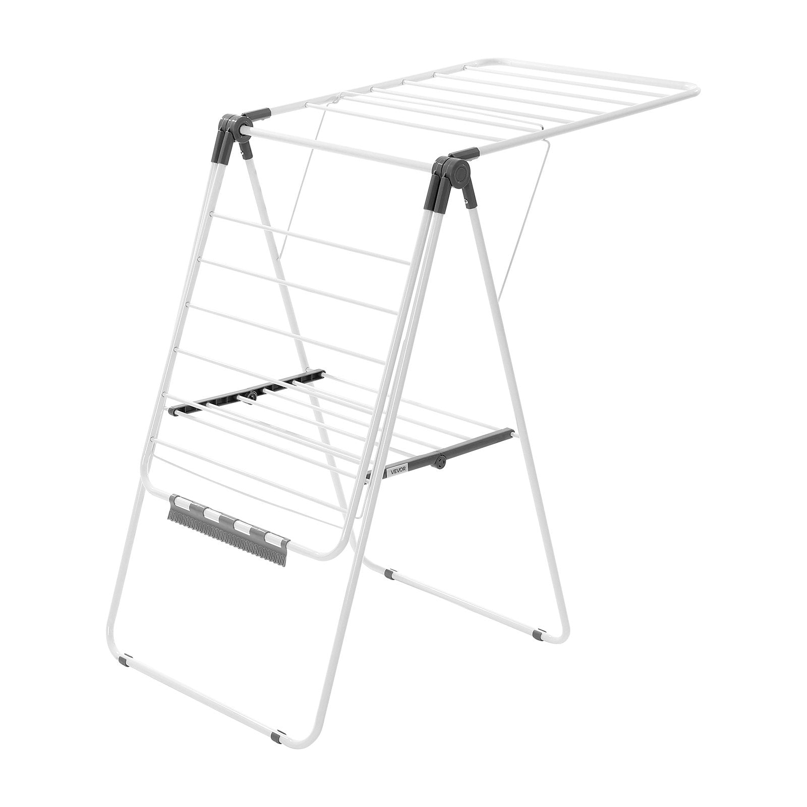 2-Tier Foldable Clothes Drying Rack with Sock Clips & 21 Drying Rods White V952-LDSLYJAX5059Q3FK5001V0