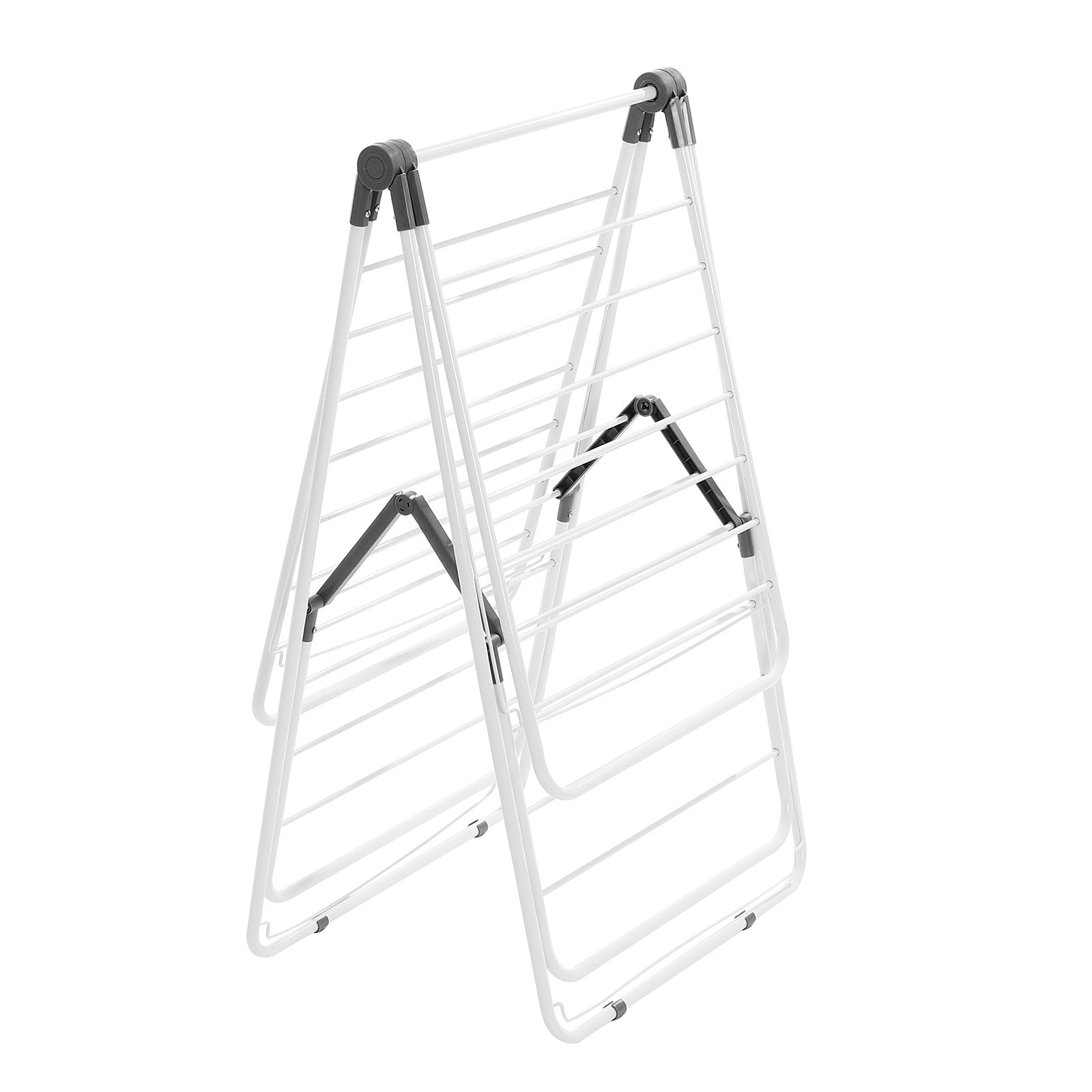 2-Tier Foldable Clothes Drying Rack with Sock Clips & 31 Drying Rods White V952-LDSLYJAX6014YHE3H001V0