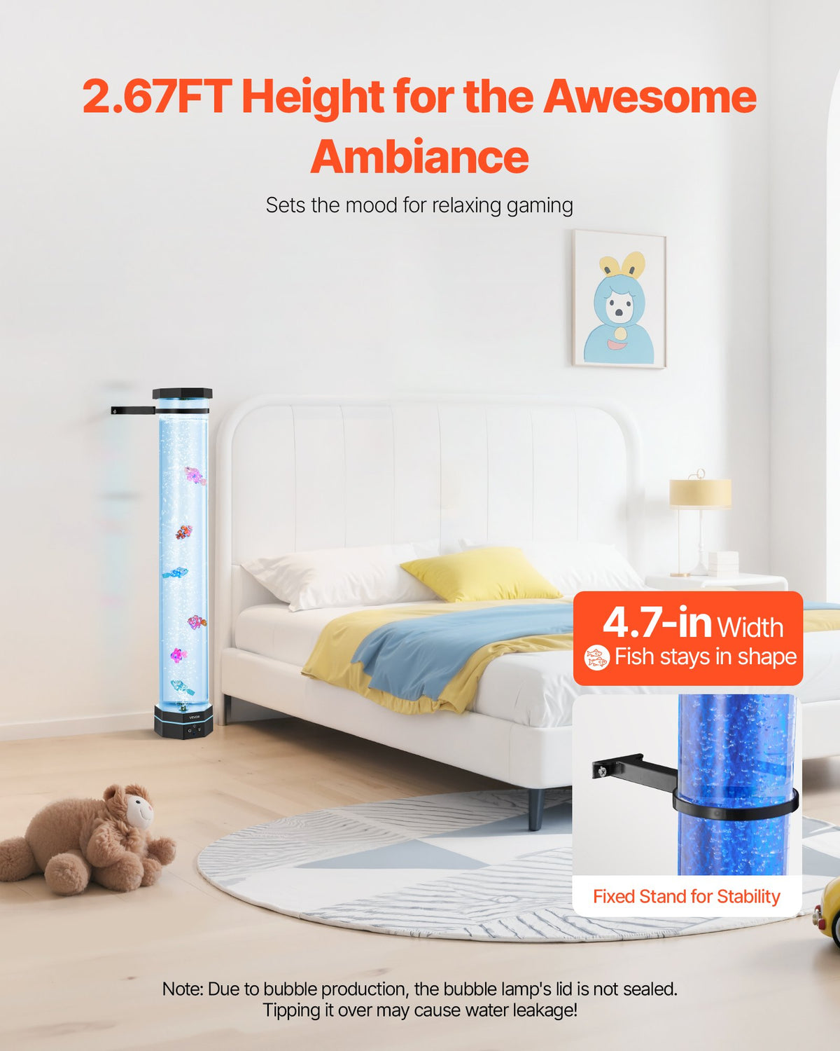 Bubble Tube Lamp 16 Color 80 cm Sensory Aquarium Lamp for Relief Calming V952-LDSQPDLS32YCAW2BD001V9